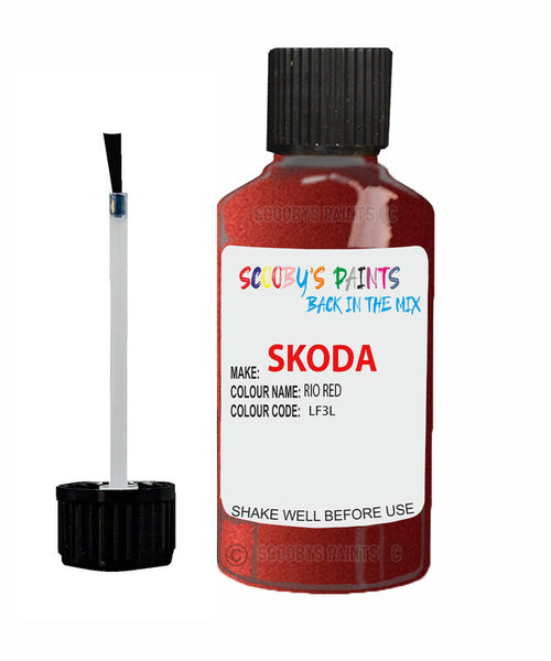 SKODA RAPID RIO RED Touch Up Scratch Repair Paint Code LF3L