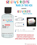 SKODA SCALA LASER WHITE paint location sticker Code LF9F