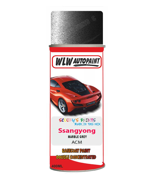 Aerosol Spray Paint For Ssangyong Actyon Sports Marble Grey Code Acm
