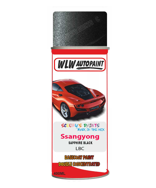 Aerosol Spray Paint For Ssangyong Chairman Sapphire Black Code Lbc