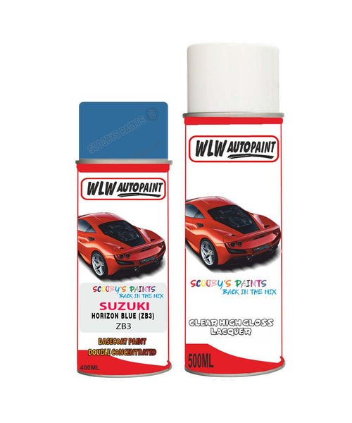suzuki carry horizon blue zb3 car aerosol spray paint with lacquer 2000 2000Body repair basecoat dent colour