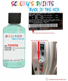 toyota yaris happy tune pastel green code location sticker m7a touch up paint 2000 2003