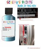 toyota starlet light blue code location sticker 8m7 touch up paint 1998 2007