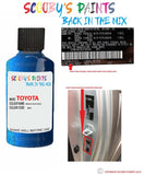 toyota yaris nebula blue code location sticker 8x2 touch up paint 2015 2020
