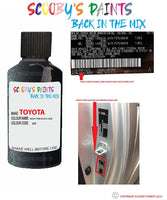 toyota yaris night time black code location sticker 209 touch up paint 1998 2020