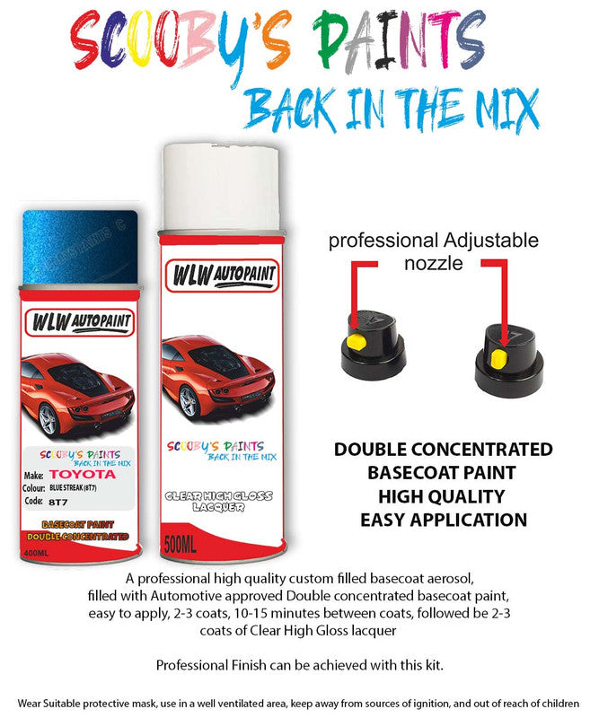 Spectral Paints Toyota 8T7 Blue Streak Metallic Spray Paint Kit - 12 Oz Aerosol With Primer & Clear Coat