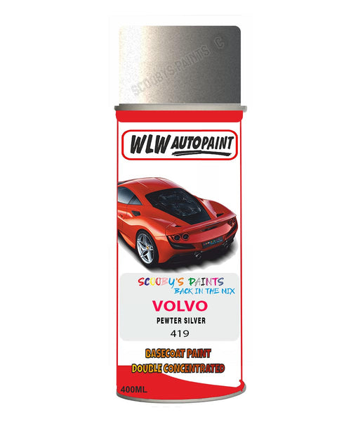 Aerosol Spray Paint For Volvo 800 Series Pewter Silver Colour Code 419
