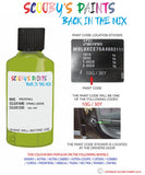 vauxhall vivaro spring green code location sticker 10g 30y touch up paint 2014 2016