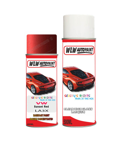 volkswagen golf blue motion sunset red aerosol spray car paint clear lacquer la3xBody repair basecoat dent colour