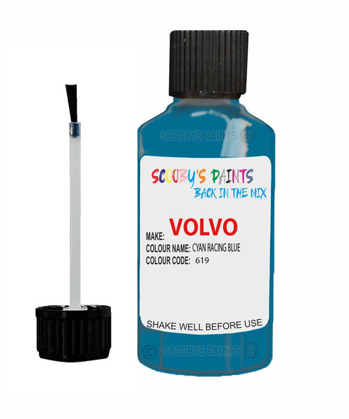 Paint For Volvo C30 Cyan Racing Blue Code 619 Touch Up Scratch Repair Paint