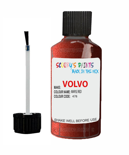 Paint For Volvo C30 Maple Red Code 478 Touch Up Scratch Repair Paint