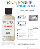Paint For Fiat/Lancia 500 Bianco Avorio Code 020B Car Touch Up Paint