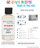 Paint For Fiat/Lancia 500 Bianco Bossa Nova Presto Code 268 A Car Touch Up Paint