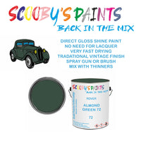 Morris Minor 72 Vintage Classic Car Paint for restoration Green Original Cellulose Paint used, Perfect Mix for ALMOND GREEN 72