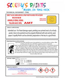 ROVER AMARILLO SENAL SIGNAL YELLOW 445CC OPEL Spray or Brush Paint For Classic ROVER Model 800/SD1 Restore my Old ROVER
