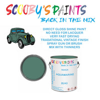 Morris Minor BU43 Vintage Classic Car Paint for restoration Blue Original Cellulose Paint used, Perfect Mix for AQUAMARINE