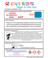 AZUL CARGO BLUE 4 BL BEDFORD Aerosol Spray Paint Code AZT Classic Rover Model Metro Automotive Restorative Paint Vehicle Touch-Up Rover AZT Paint Car Restoration DIY Auto Painting Classic Car Refinishing High-Quality Spray Paint Automotive Finish Vehicle Restoration Supplies Custom Car Paint Auto Body Paint Aerosol Can Automotive Refinishing Paint for Classic Cars