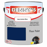 Denny's Floor Paint For Garages Colour- Aero Anchor Blue - Oilproof Tyre-Tough Hardwearing