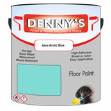 Denny's Floor Paint For Garages Colour- Aero Arctic Blue - Oilproof Tyre-Tough Hardwearing