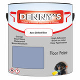 Denny's Floor Paint For Sheds Colour- Aero Chilled Blue - Durable Anti-Slip Weatherproof