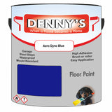 Denny's Floor Paint For Garages Colour- Aero Dyno Blue - Oilproof Tyre-Tough Hardwearing
