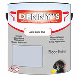 Denny's Floor Paint For Garages Colour- Aero Signal Blue - Oilproof Tyre-Tough Hardwearing