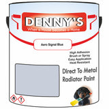 Denny's High Temp Paint For Radiators Colour- Aero Signal Blue - Heatproof No-Yellow Durable
