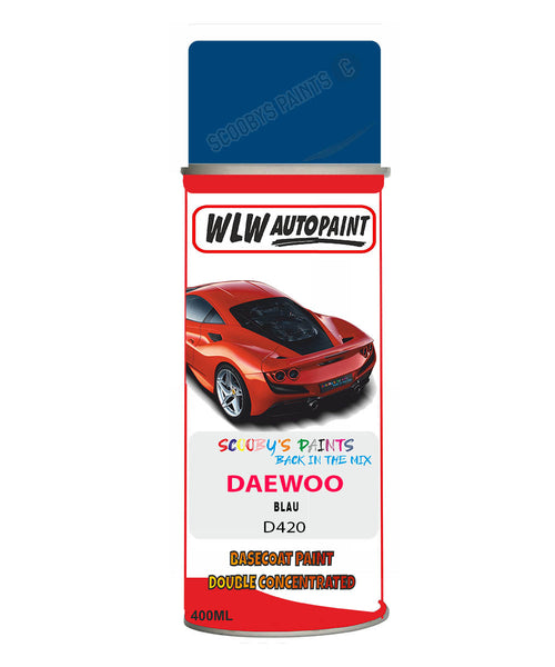 Daewoo Blau Aerosol Spray Paint Code D420 Basecoat Spray Paint