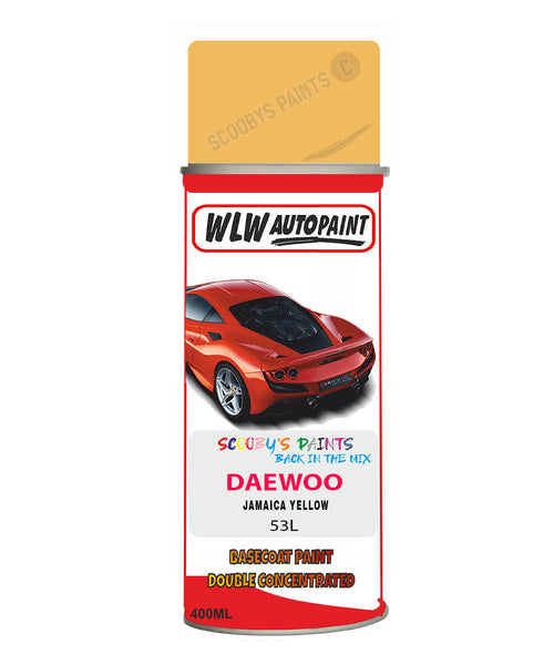 Daewoo Jamaica Yellow Aerosol Spray Paint Code 53L Basecoat Spray Paint