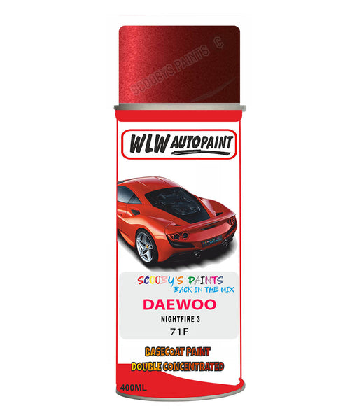 Daewoo Nightfire 3 Aerosol Spray Paint Code 71F Basecoat Spray Paint