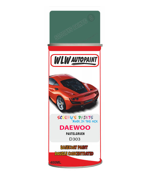 Daewoo Pastelgruen Aerosol Spray Paint Code D303 Basecoat Spray Paint