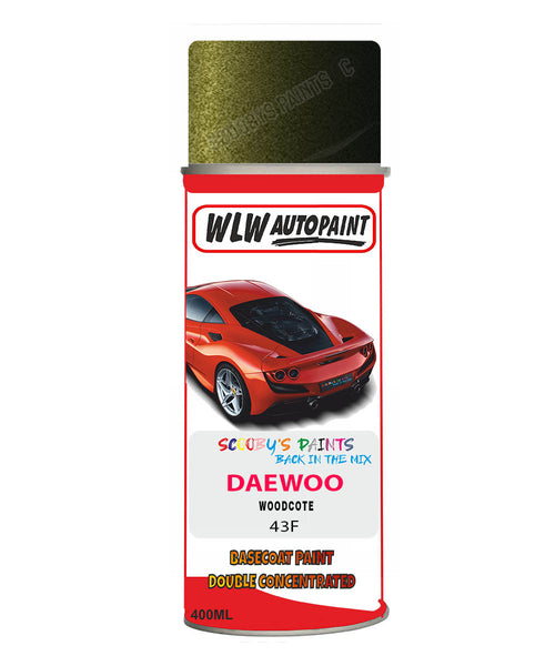 Daewoo Woodcote Aerosol Spray Paint Code 43F Basecoat Spray Paint