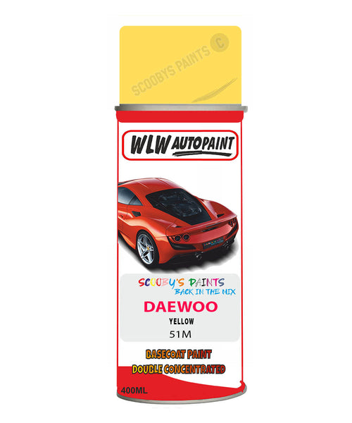 Daewoo Yellow Aerosol Spray Paint Code 51M Basecoat Spray Paint