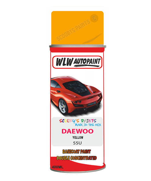 Daewoo Yellow Aerosol Spray Paint Code 55U Basecoat Spray Paint