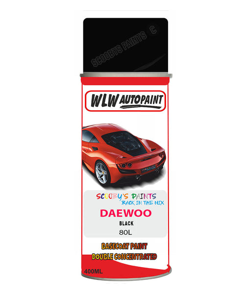Daewoo Black Aerosol Spray Paint Code 80L Basecoat Spray Paint