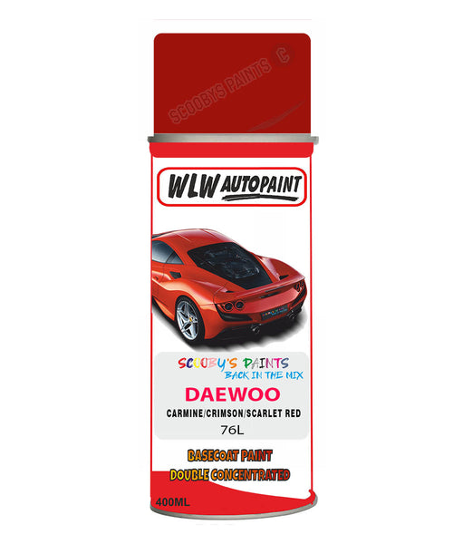 Daewoo Carmine/Crimson/Scarlet Red Aerosol Spray Paint Code 76L Basecoat Spray Paint