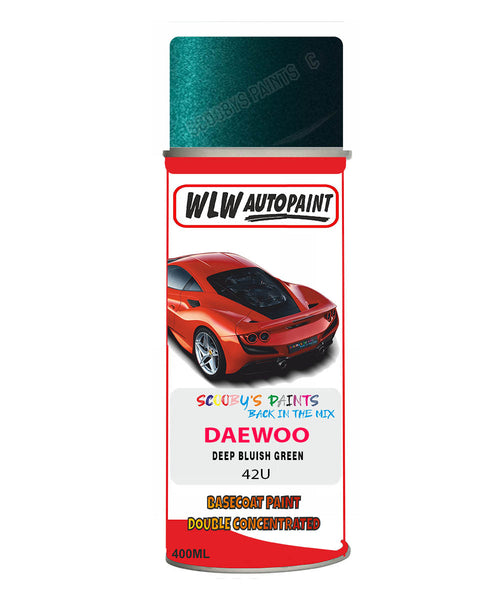 Daewoo Deep Bluish Green Aerosol Spray Paint Code 42U Basecoat Spray Paint