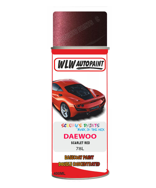 Daewoo Scarlet Red Aerosol Spray Paint Code 78L Basecoat Spray Paint