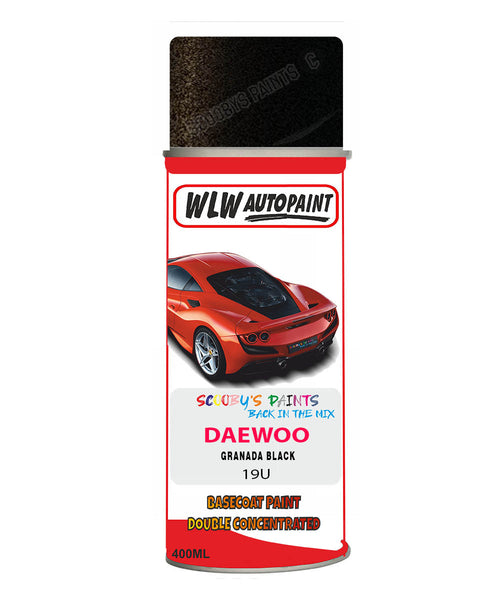 Daewoo Granada Black Aerosol Spray Paint Code 19U Basecoat Spray Paint