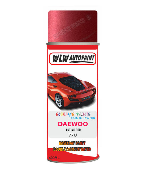 Daewoo Active Red Aerosol Spray Paint Code 77U Basecoat Spray Paint