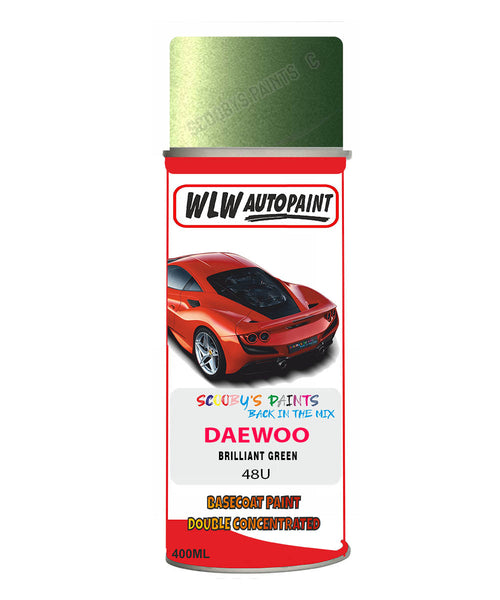 Daewoo Brilliant Green Aerosol Spray Paint Code 48U Basecoat Spray Paint