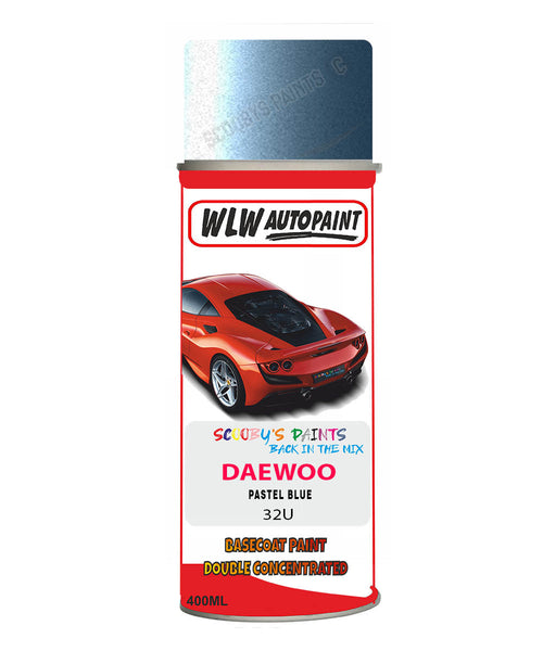 Daewoo Pastel Blue Aerosol Spray Paint Code 32U Basecoat Spray Paint