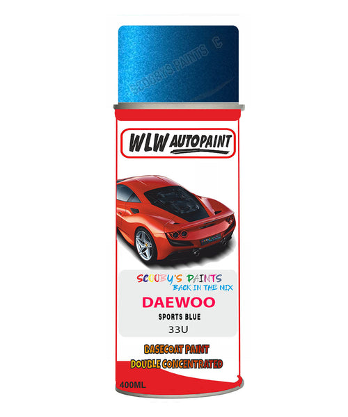 Daewoo Sports Blue Aerosol Spray Paint Code 33U Basecoat Spray Paint