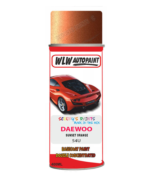 Daewoo Sunset Orange Aerosol Spray Paint Code 54U Basecoat Spray Paint
