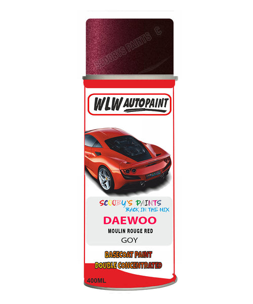 Daewoo Moulin Rouge Red Aerosol Spray Paint Code Goy Basecoat Spray Paint