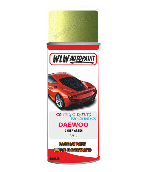 Daewoo Cyber Green Aerosol Spray Paint Code 38U Basecoat Spray Paint