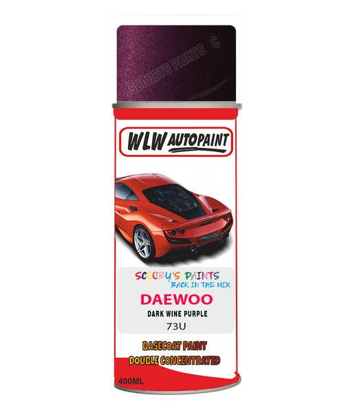 Daewoo Dark Wine Purple Aerosol Spray Paint Code 73U Basecoat Spray Paint