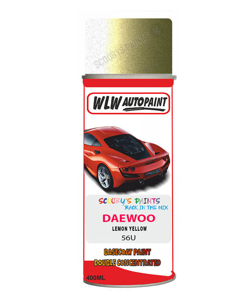 Daewoo Lemon Yellow Aerosol Spray Paint Code 56U Basecoat Spray Paint