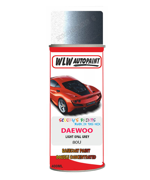 Daewoo Light Opal Grey Aerosol Spray Paint Code 80U Basecoat Spray Paint