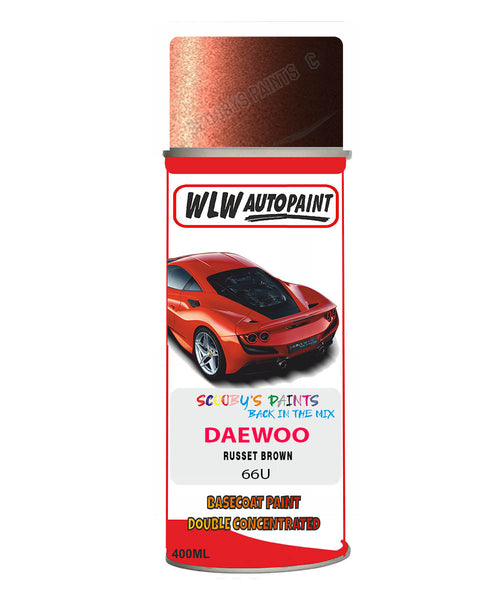Daewoo Russet Brown Aerosol Spray Paint Code 66U Basecoat Spray Paint